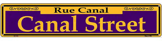 Canal Street Purple Novelty Metal Street Sign