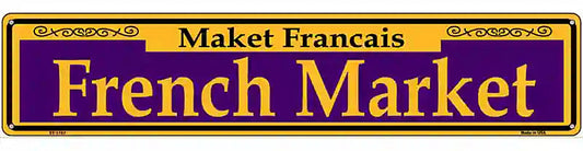 French Market Purple Novelty Metal Street Sign