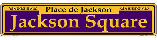 Jackson Square Purple Novelty Metal Street Sign