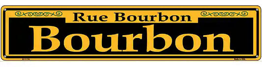 Bourbon Yellow Novelty Metal Street Sign