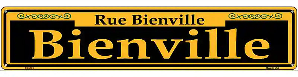 Bienville Yellow Novelty Metal Street Sign