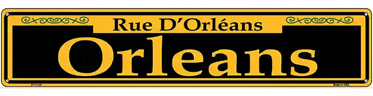 Orleans Yellow Novelty Metal Street Sign