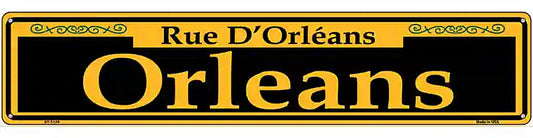 Orleans Yellow Novelty Metal Street Sign
