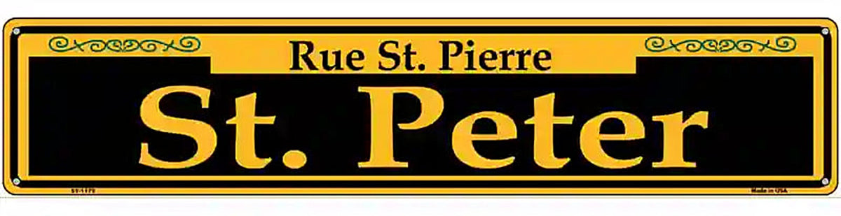 St. Peter Yellow Novelty Metal Street Sign