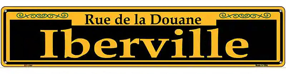 Iberville Yellow Novelty Metal Street Sign
