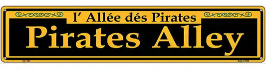 Pirates Alley Yellow Novelty Metal Street Sign