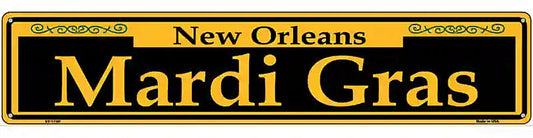 Mardi Gras Yellow Novelty Metal Street Sign