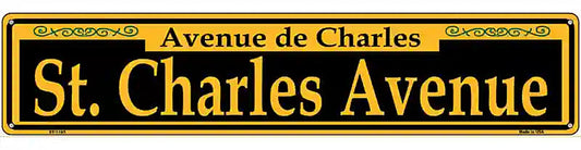 St. Charles Avenue Yellow Novelty Metal Street Sign