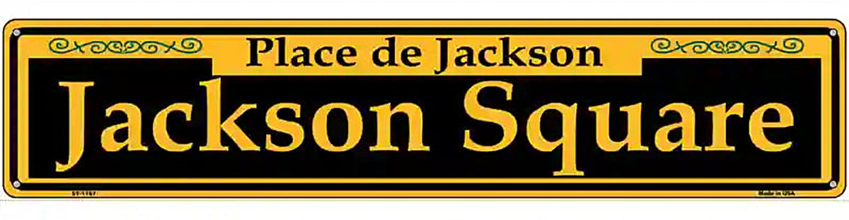 Jackson Square Yellow Novelty Metal Street Sign