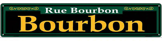 Bourbon Green Novelty Metal Street Sign