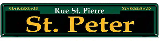 St. Peter Green Novelty Metal Street Sign