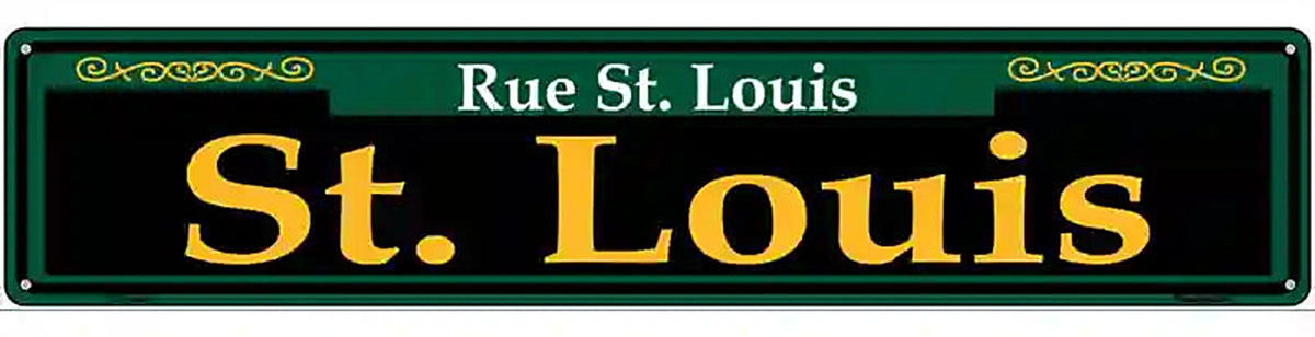 St. Louis Green Novelty Metal Street Sign
