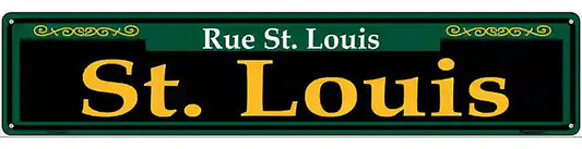 St. Louis Green Novelty Metal Street Sign
