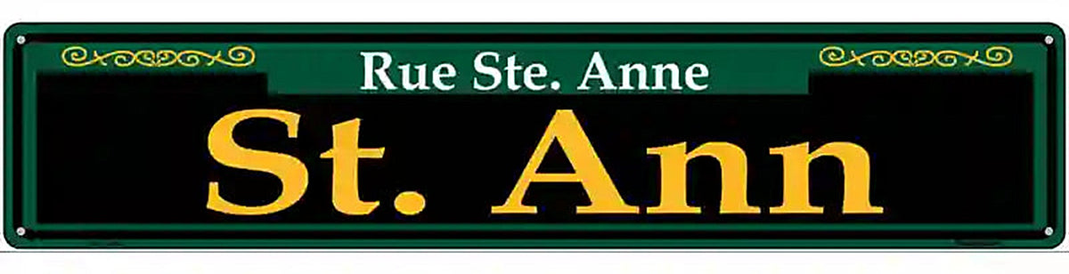 St. Ann Green Novelty Metal Street Sign