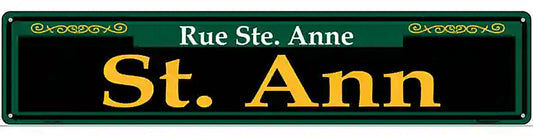 St. Ann Green Novelty Metal Street Sign