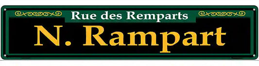 N. Rampart Green Novelty Metal Street Sign