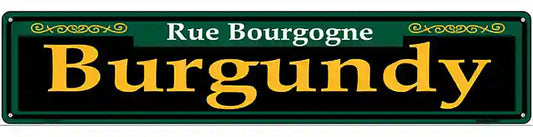 Burgundy Green Novelty Metal Street Sign