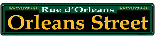 Orleans Street Green Novelty Metal Street Sign