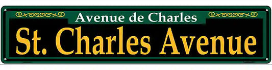 St. Charles Avenue Green Novelty Metal Street Sign