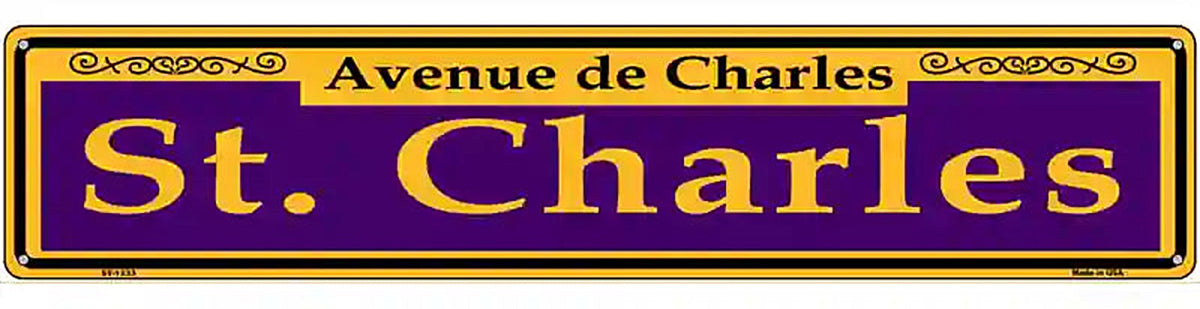 St. Charles Purple Novelty Metal Street Sign