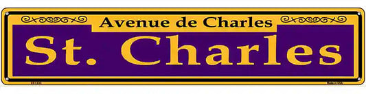 St. Charles Purple Novelty Metal Street Sign