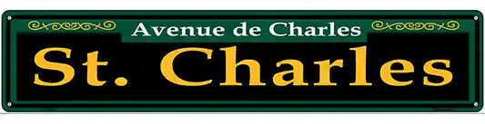 St. Charles Green Novelty Metal Street Sign