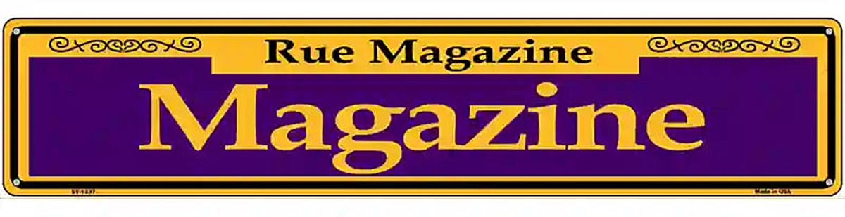 Magazine Purple Novelty Metal Street Sign