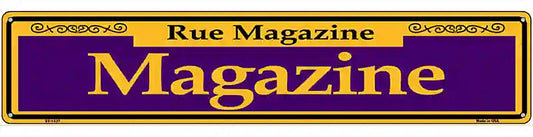 Magazine Purple Novelty Metal Street Sign