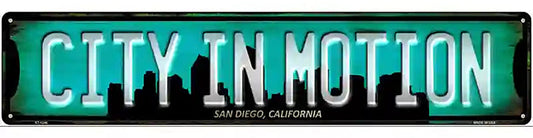 San Diego California City in Motion Novelty Metal Street Sign
