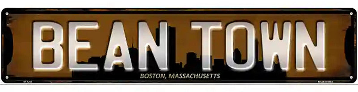 Boston Massachusetts Bean Town Novelty Metal Street Sign