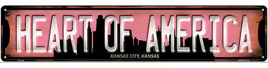 Kansas City Kansas Heart of America Novelty Metal Street Sign