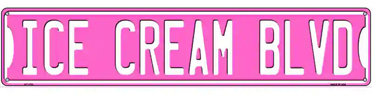 Ice Cream Blvd Novelty Metal Street Sign