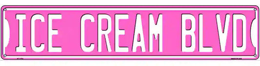 Ice Cream Blvd Novelty Metal Street Sign