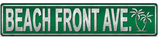 Beach Front Ave Novelty Metal Street Sign