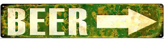 Beer to the Right Novelty Metal Street Sign