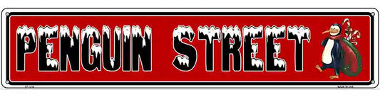 Penguin Street Novelty Metal Street Sign