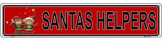 Santas Helper Novelty Metal Street Sign