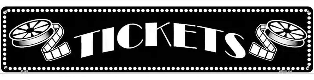 Tickets Home Theater Novelty Metal Street Sign