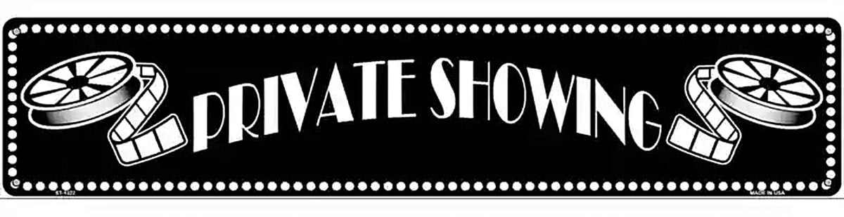 Private Showing Home Theater Novelty Metal Street Sign
