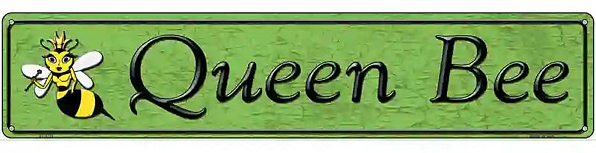 Queen Bee Green Novelty Metal Street Sign
