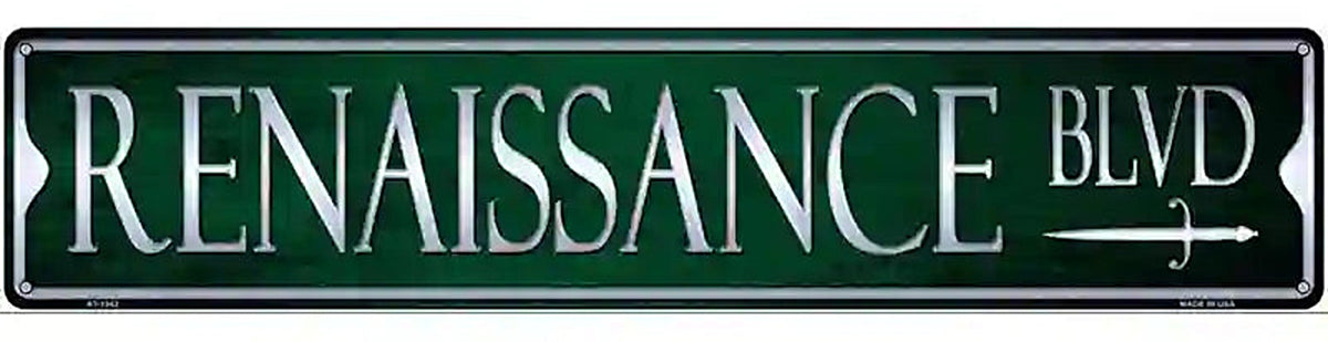 Renaissance Blvd Novelty Metal Street Sign