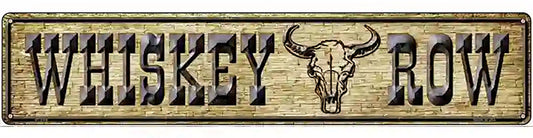 Whiskey Row Skull Novelty Metal Street Sign