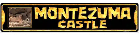 Montezuma Castle Black Novelty Metal Street Sign