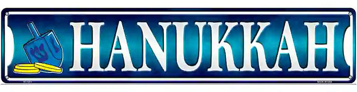Hanukkah Blue Novelty Metal Street Sign