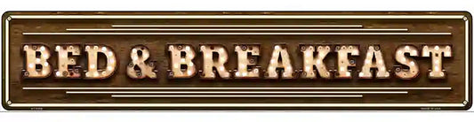 Bed and Breakfast Bulb Lettering Novelty Metal Street Sign