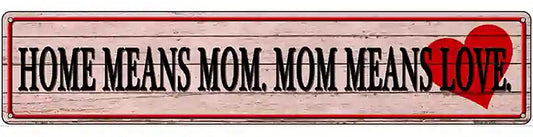 Home Means Mom Novelty Metal Street Sign