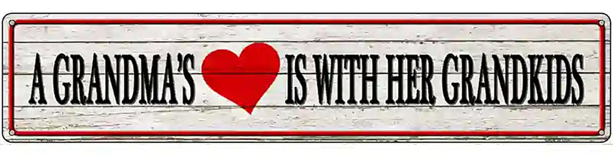 Grandmas Heart With Her Grandkids Novelty Metal Street Sign