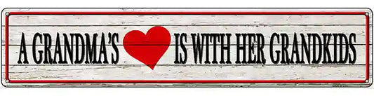 Grandmas Heart With Her Grandkids Novelty Metal Street Sign
