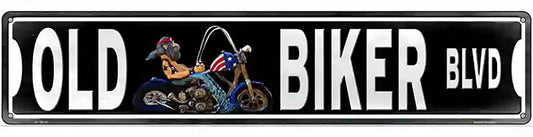 Old Biker Novelty Metal Street Sign