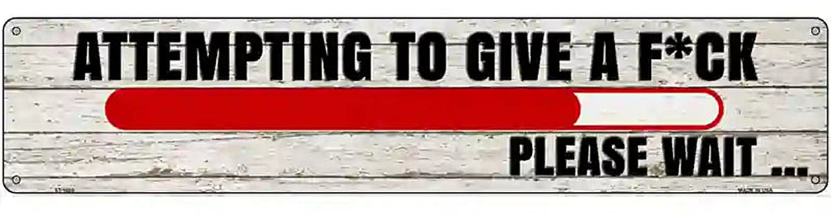 Attempting To Give A FK Novelty Metal Street Sign